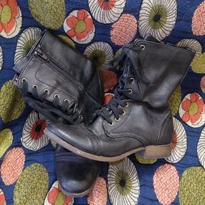 Candie's black zip up combat boots